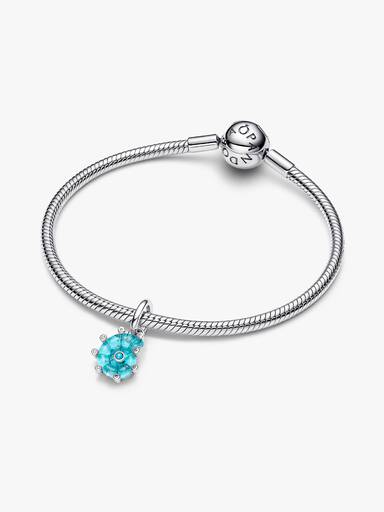Blaue Murano-Glas Meeresschnecke Charm-Anhänger