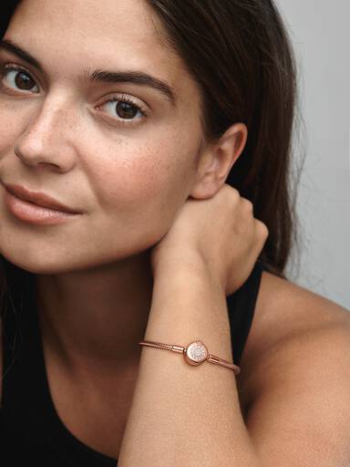 Funkelndes Crown O Schlangen-Gliederarmband