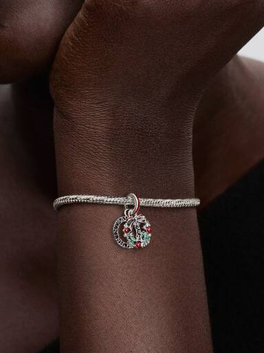 Weihnachtskranz Doppelter Charm-Anhänger