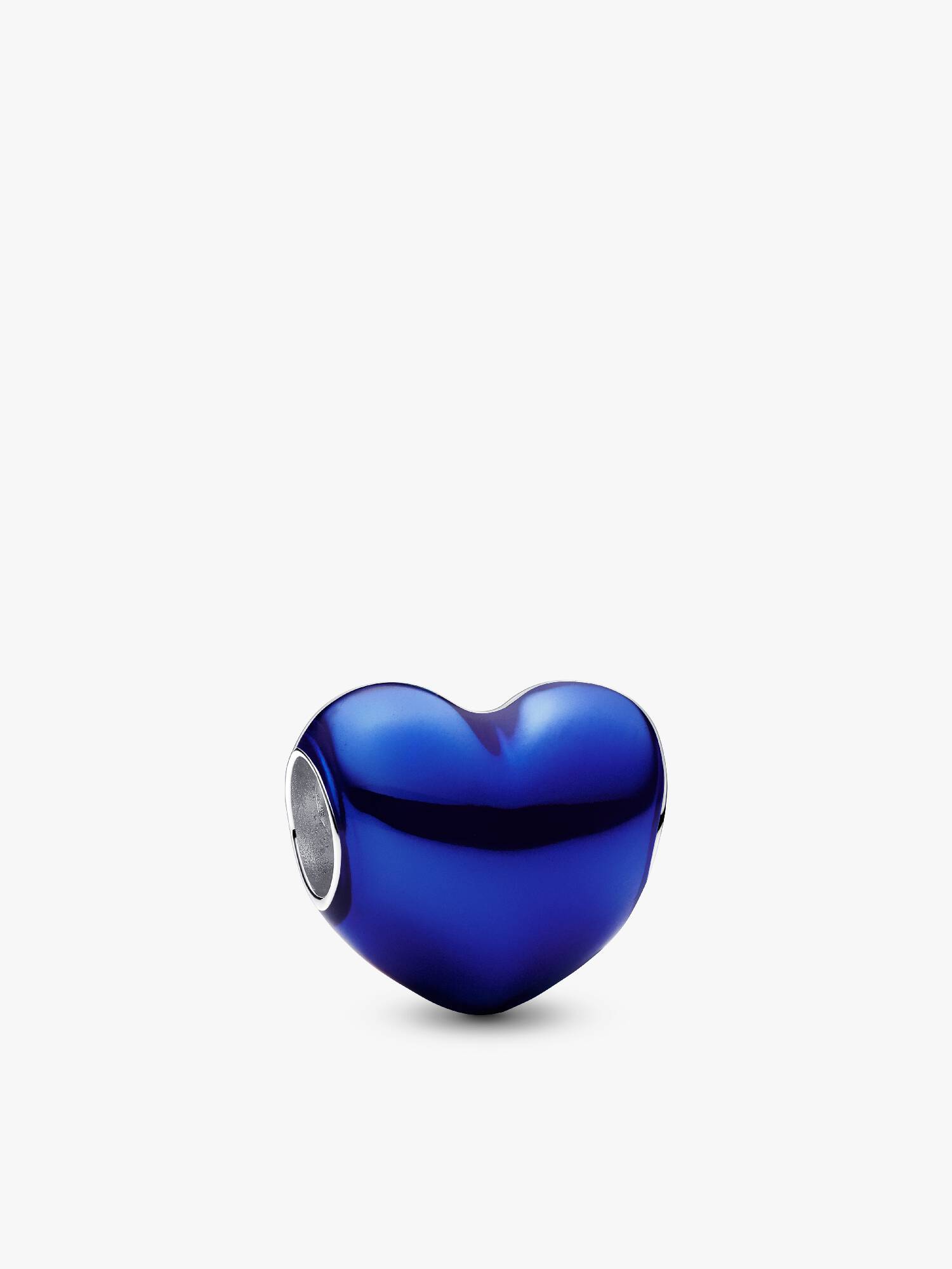 Blaues Metallic-Herz Charm