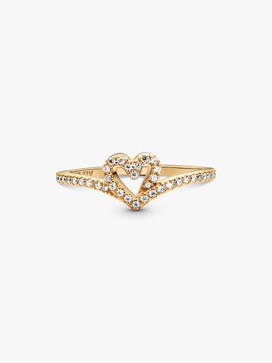 Pandora Timeless Wishbone Funkelndes Herz Ring