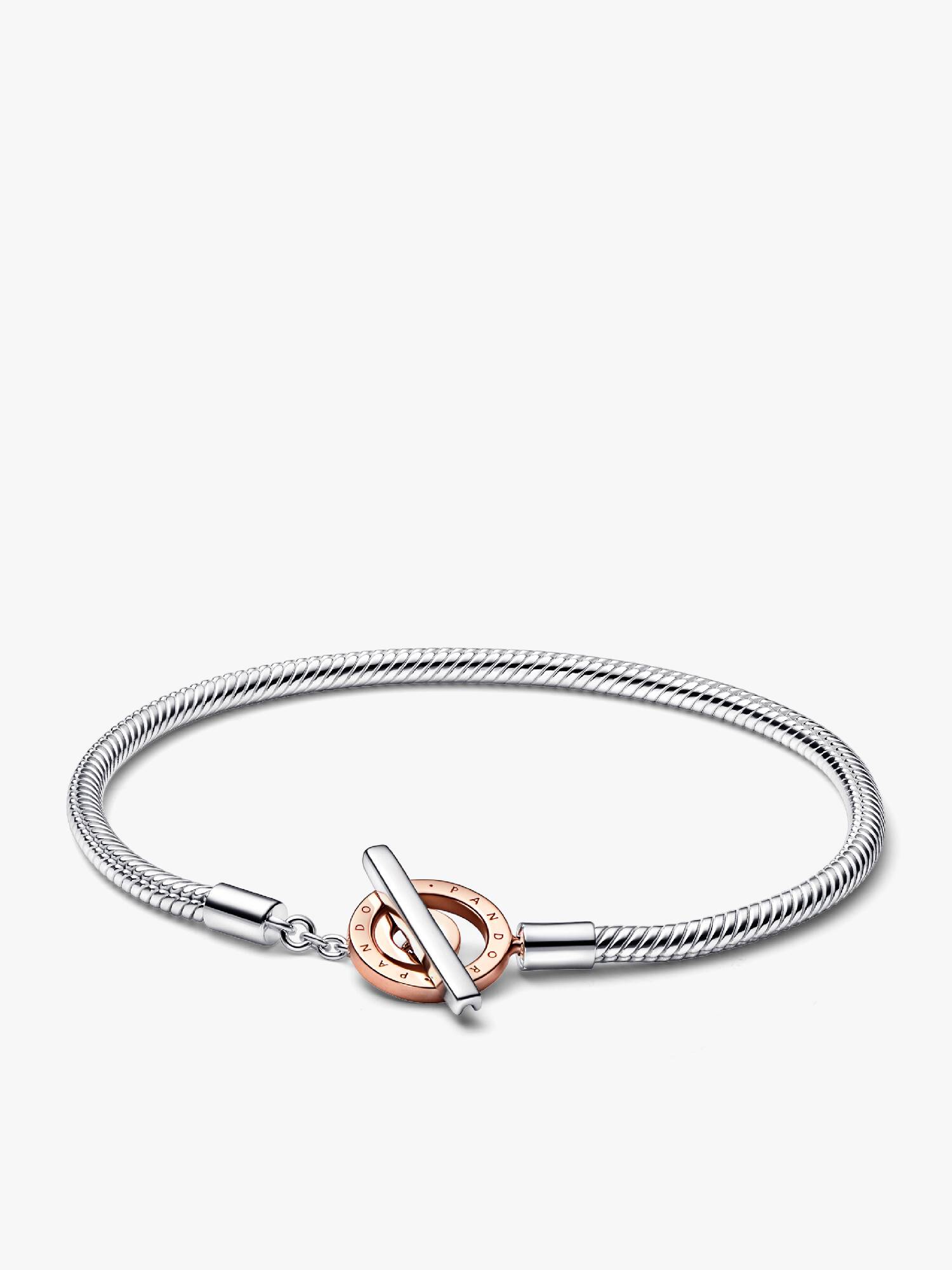 Pandora Moments Bicolor Logo T-Verschluss Schlangen-Gliederarmband