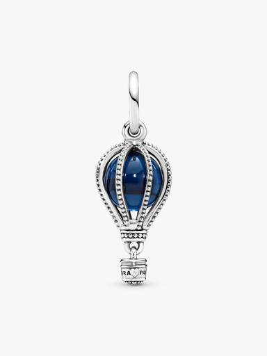 Blauer Heißluftballon Reise-Charm