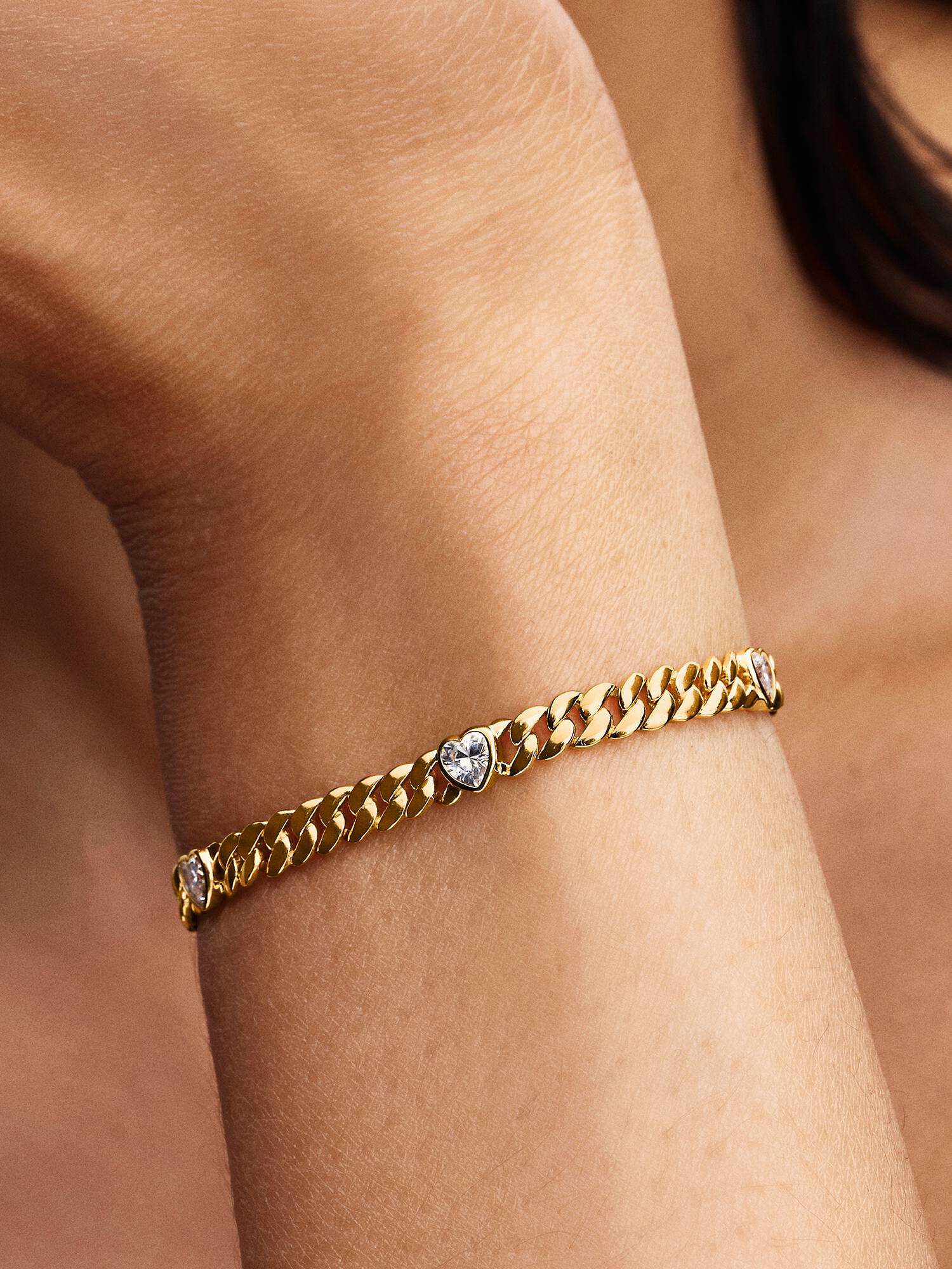 Herz Cuban-Gliederarmband