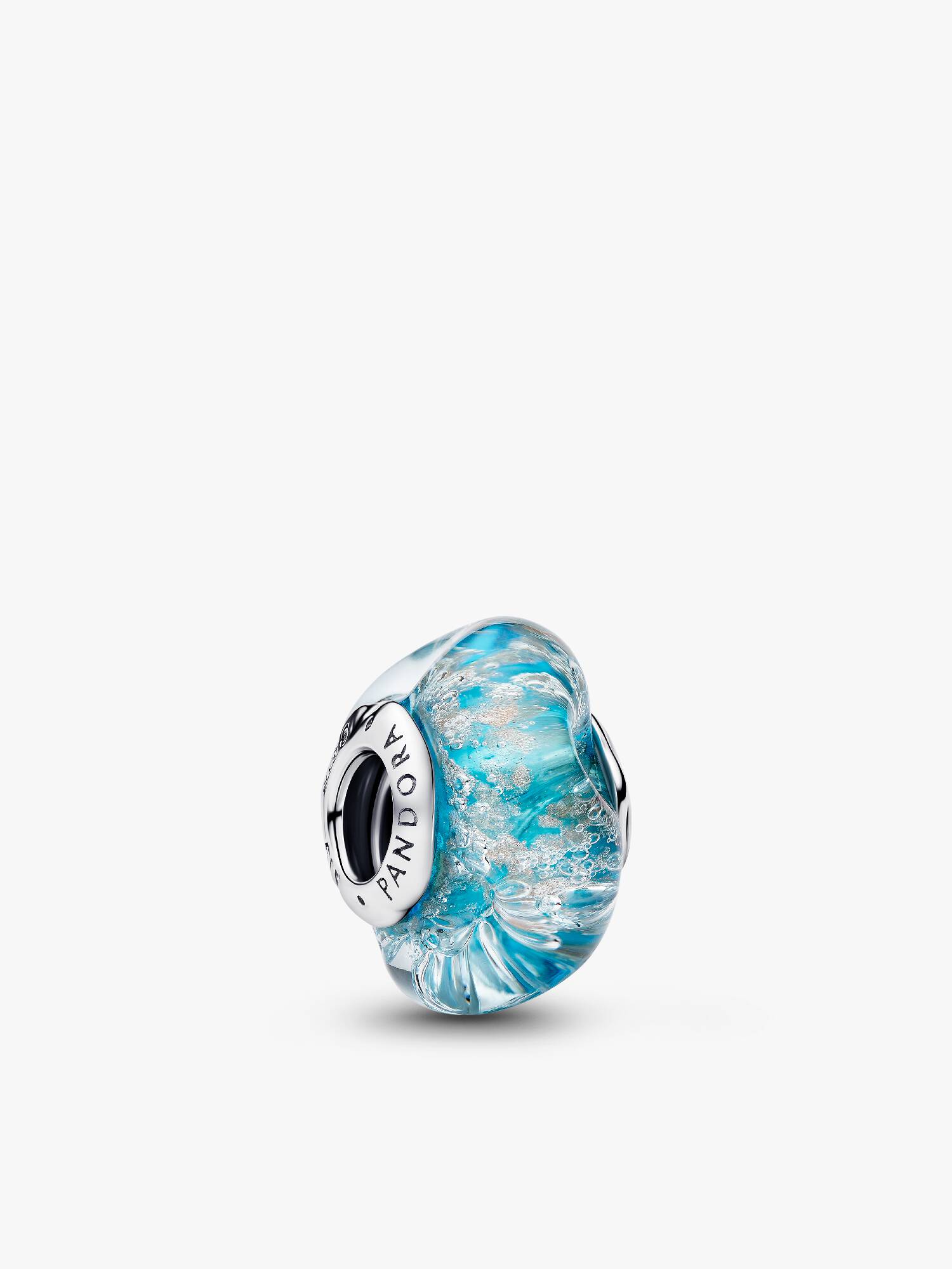 Türkisfarbenes Murano-Glas und Glitzer Charm