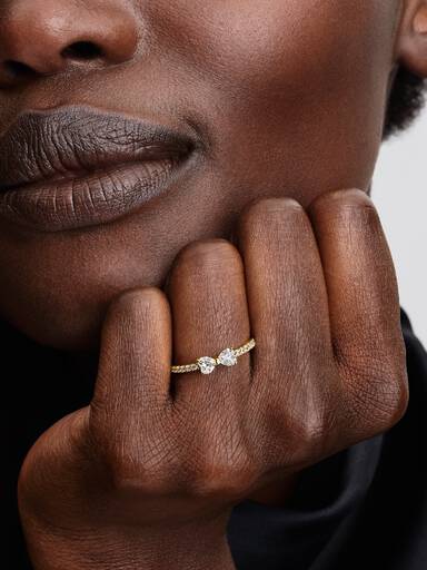 Funkelnde Klare Schleife Ring