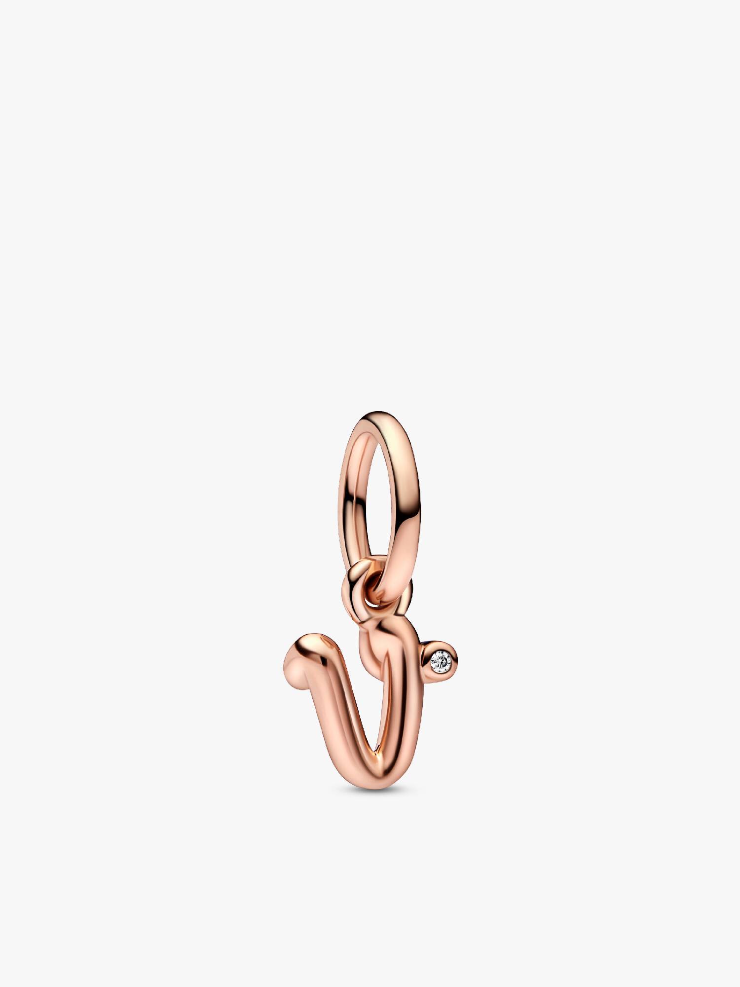 Buchstabe v Handschrift Charm-Anhänger