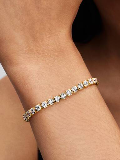 Funkelndes aussdrucksstarkes Tennisarmband