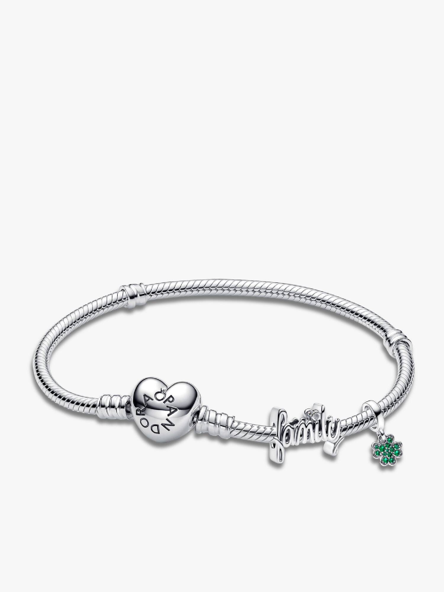 Sterling Silver Armband Set mit Glückscharm 