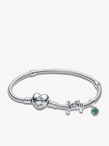 Sterling Silver Armband Set mit Glückscharm