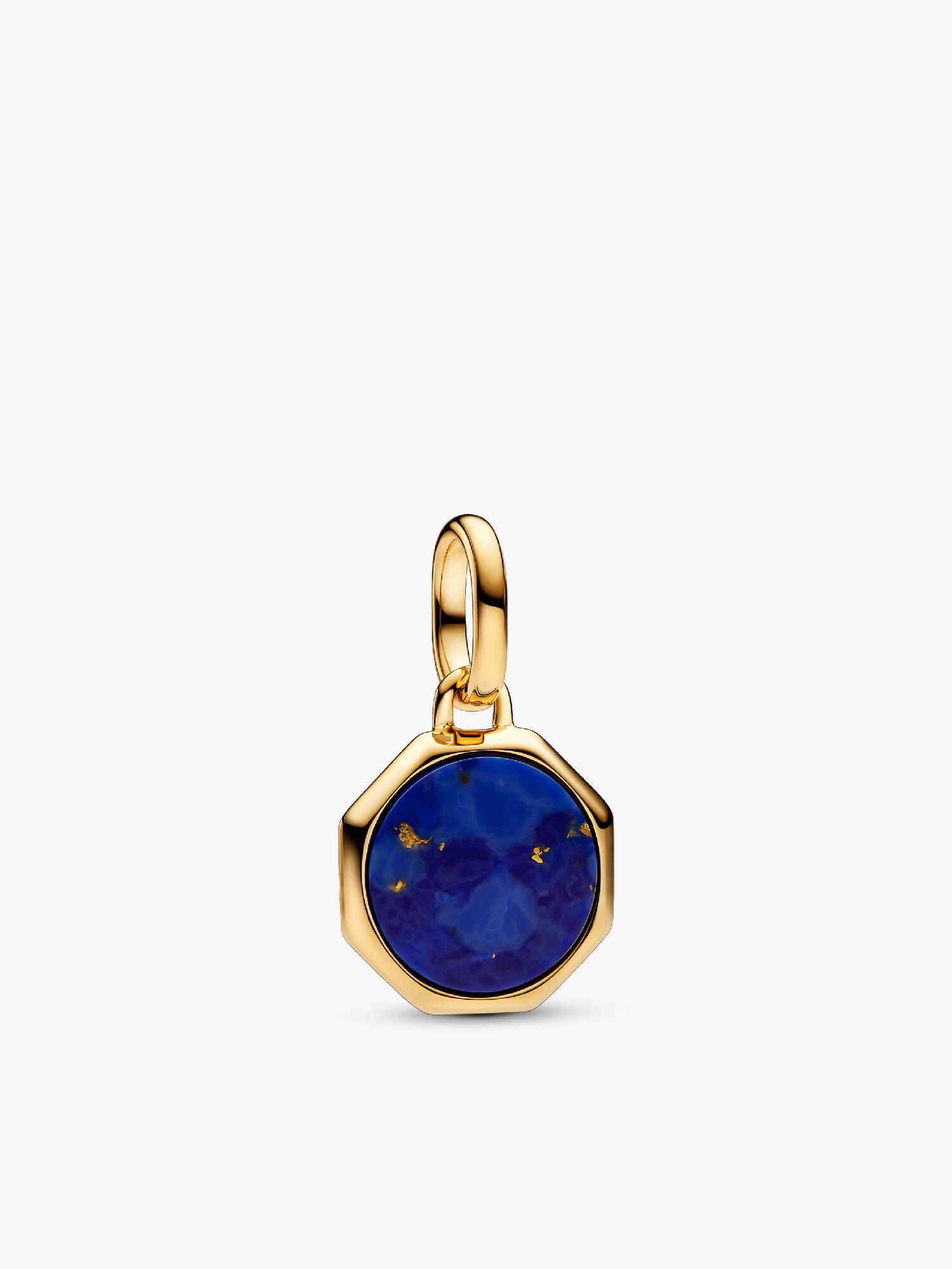 Blaues gravierbares Mini-Medaillon Charm