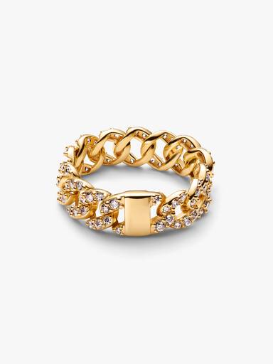 Pavé Cuban Ketten-Ring