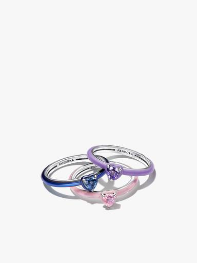 Buntes Chakra Herz Ring-Set