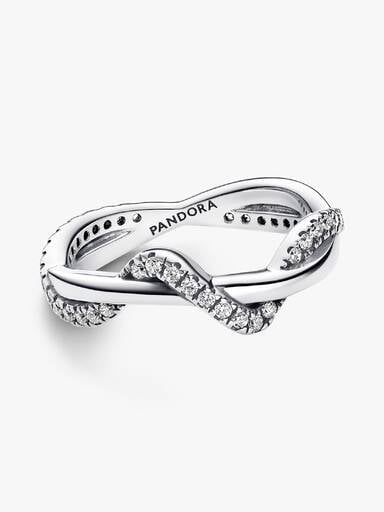 Funkelnde Verschlungene Welle Ring