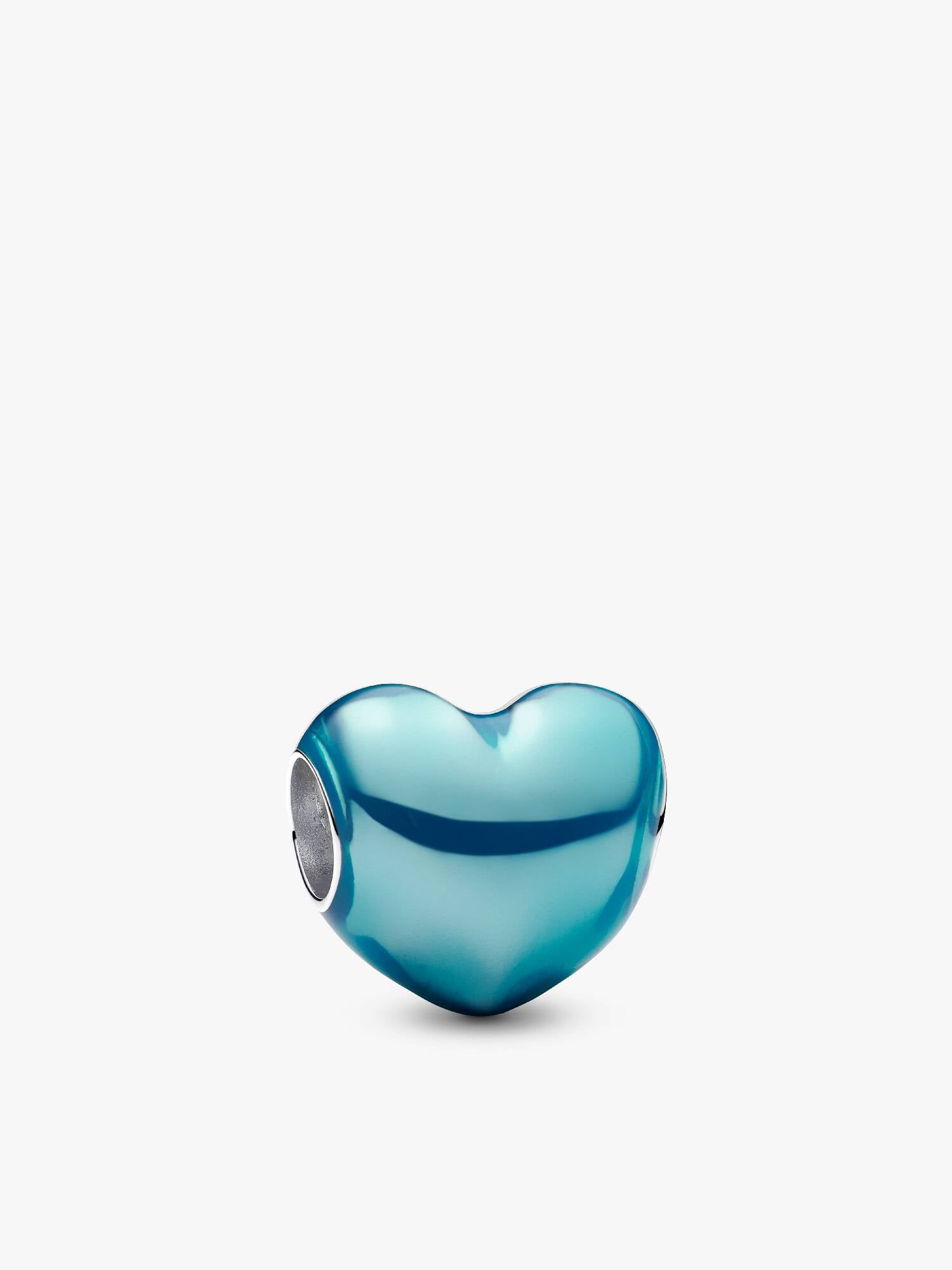 Himmelblaues Metallic-Herz Charm