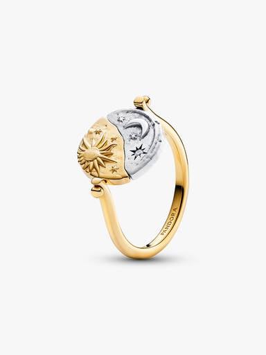 Sonne & Mond Wendbarer Medaillon-Ring
