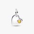 Gravierbares Herz Honiggelber Stein Charm-Anhänger Gravierbares Herz Honiggelber Stein Charm-Anhänger