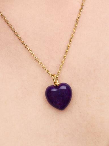 Violettes Rundliches Herz Charm-Anhänger