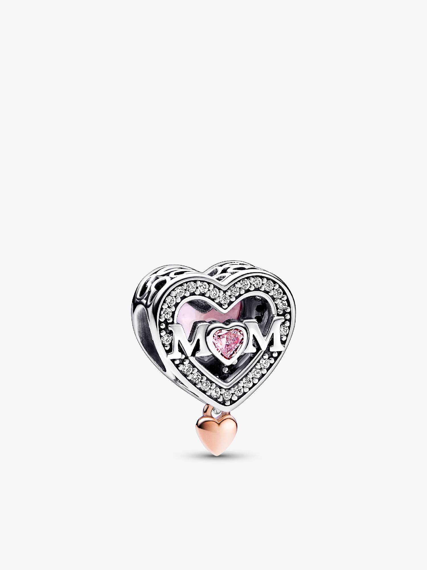 Bicolor Offen gearbeitetes Mum & Herz Charm