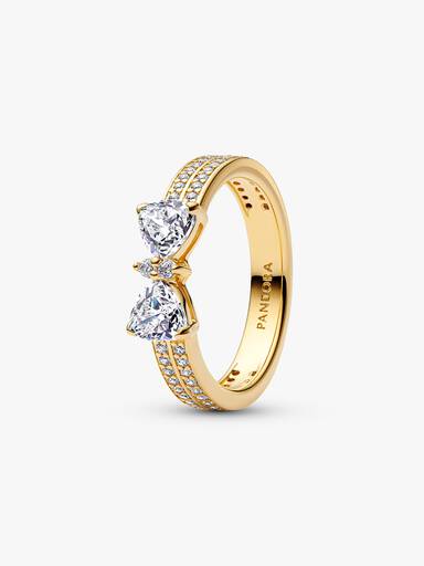 Funkelnde Schleife Doppelreihiger Ring