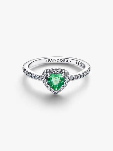 Erhabenes Mintgrünes Herz Ring