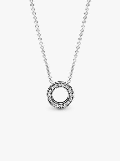 Pandora Logo Pavé-Kreis Halskette
