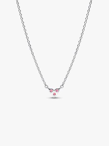 Drei Steine Rosafarbenes Herz Collier-Halskette