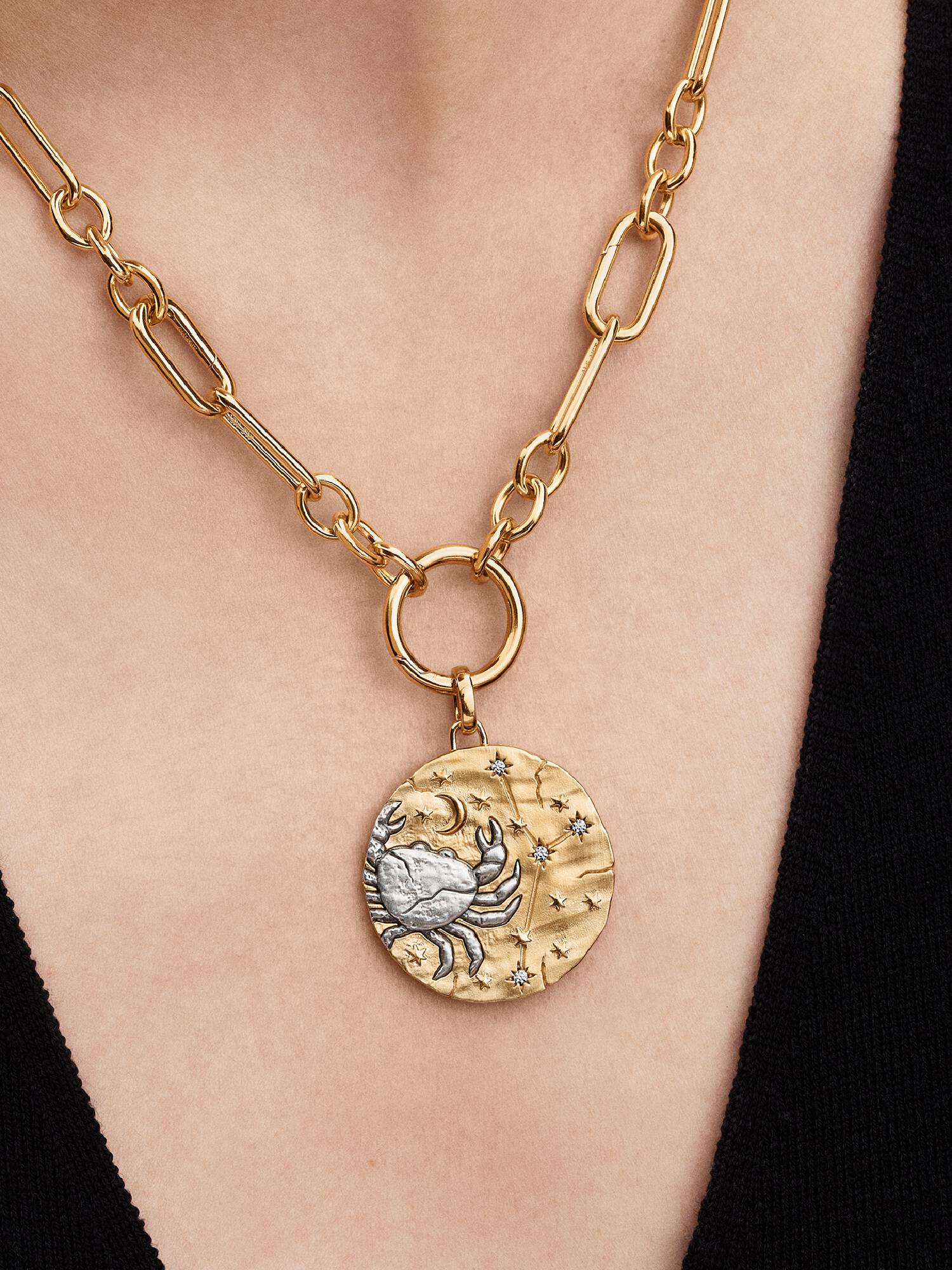 Sternzeichen Krebs Großes Medaillon-Charm