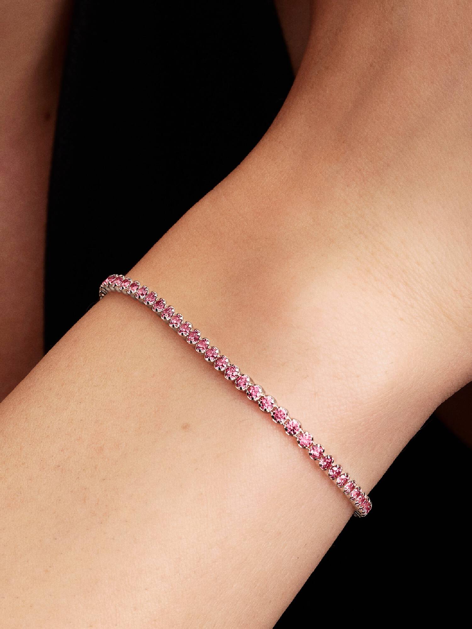 Rosafarbenes Kleines Tennisarmband