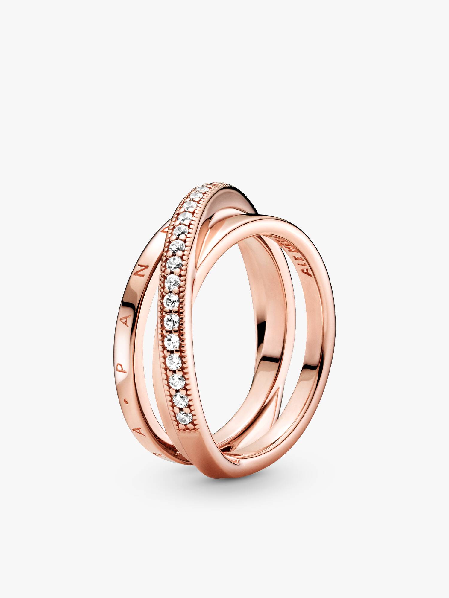 Dreifach gekreuzter Pavé-Ring