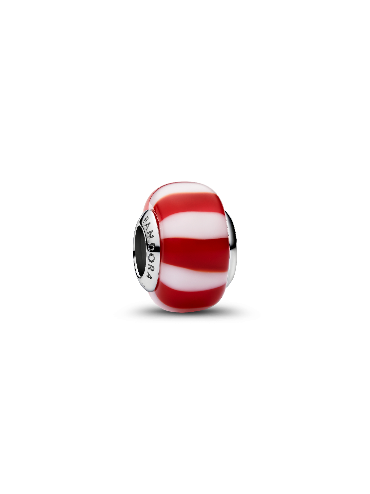 Rote Zuckerstange Murano-Glas-Charm 
