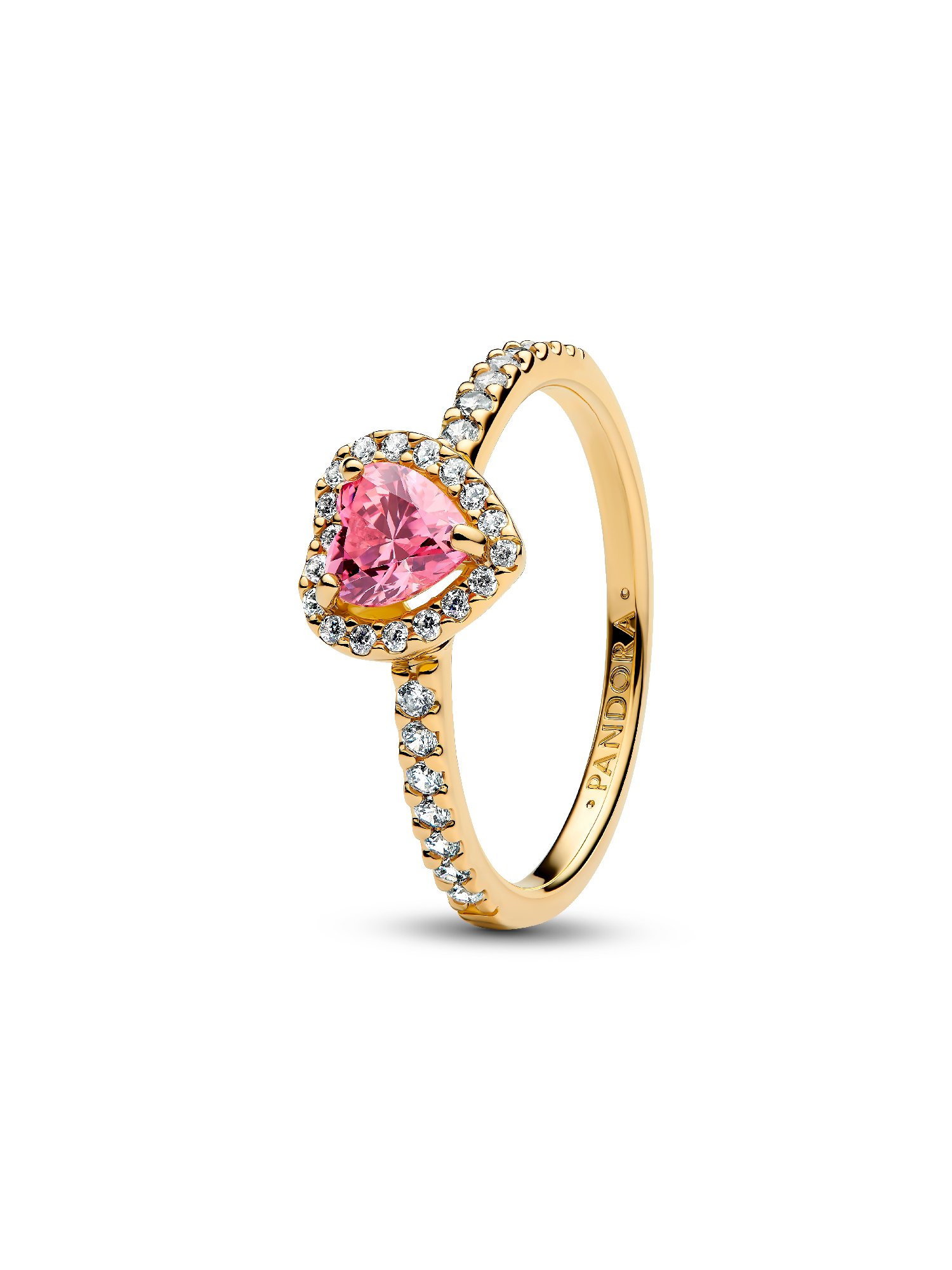 Erhabenes Rosafarbenes Herz Ring