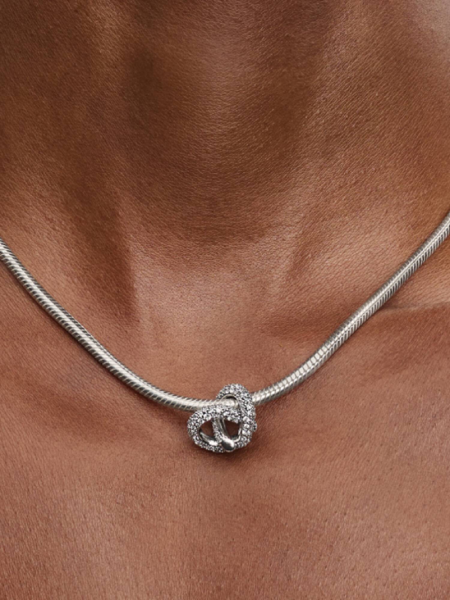 Pavé Unendlichkeitsknoten Herz-Charm