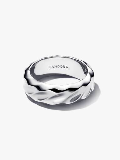 Gewellter Breiter Band-Ring