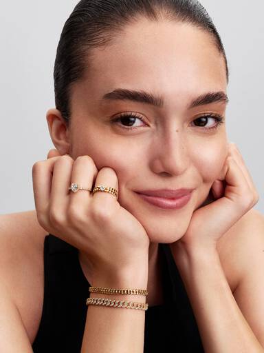Herz Cuban-Kette Ring