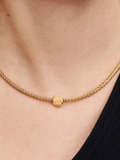 Strukturiertes Kleeblatt Mini-Charm