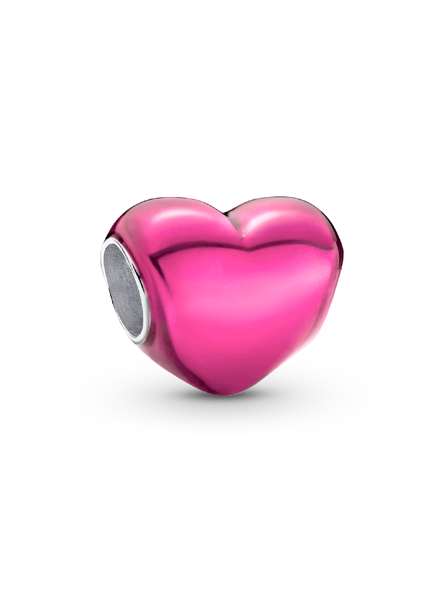 Metallic Rosafarbenes Herz Charm