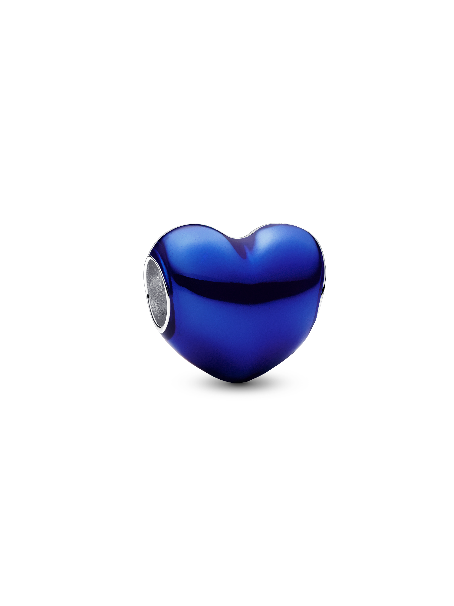 Blaues Metallic-Herz Charm