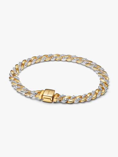 Bicolor Pavé Cuban-Kettenarmband
