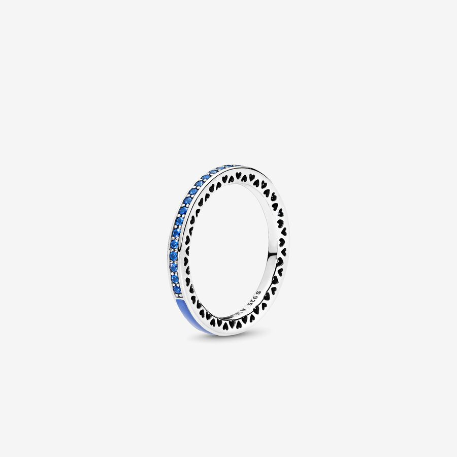 Strahlende Herzen blau Ring image number 0
