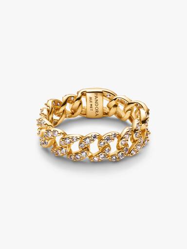 Pavé Cuban Ketten-Ring