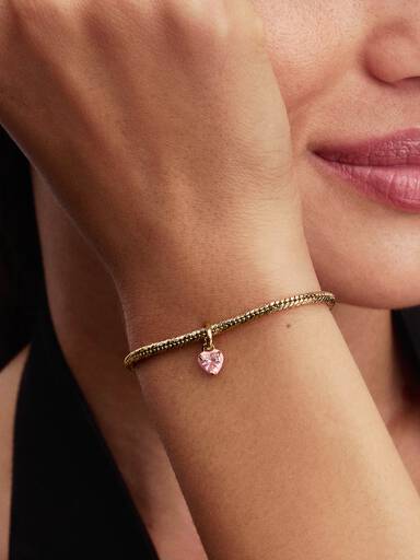 Rosafarbenes Chakra-Herz Mini-Charm-Anhänger