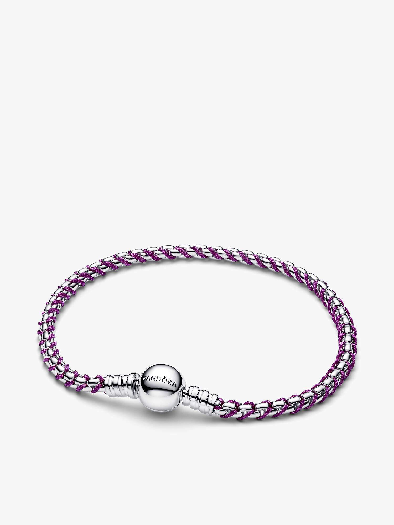Lilafarbene Kordel Kastenkette Armband