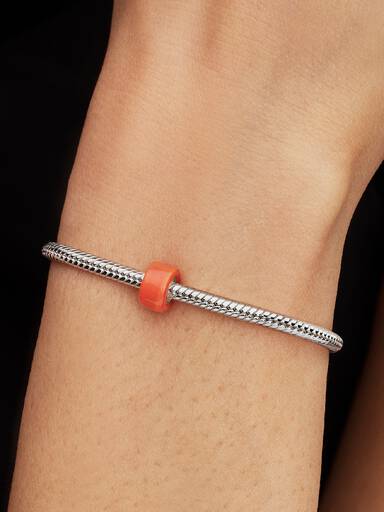 Orangefarbenes Murano-Glas Mini-Charm