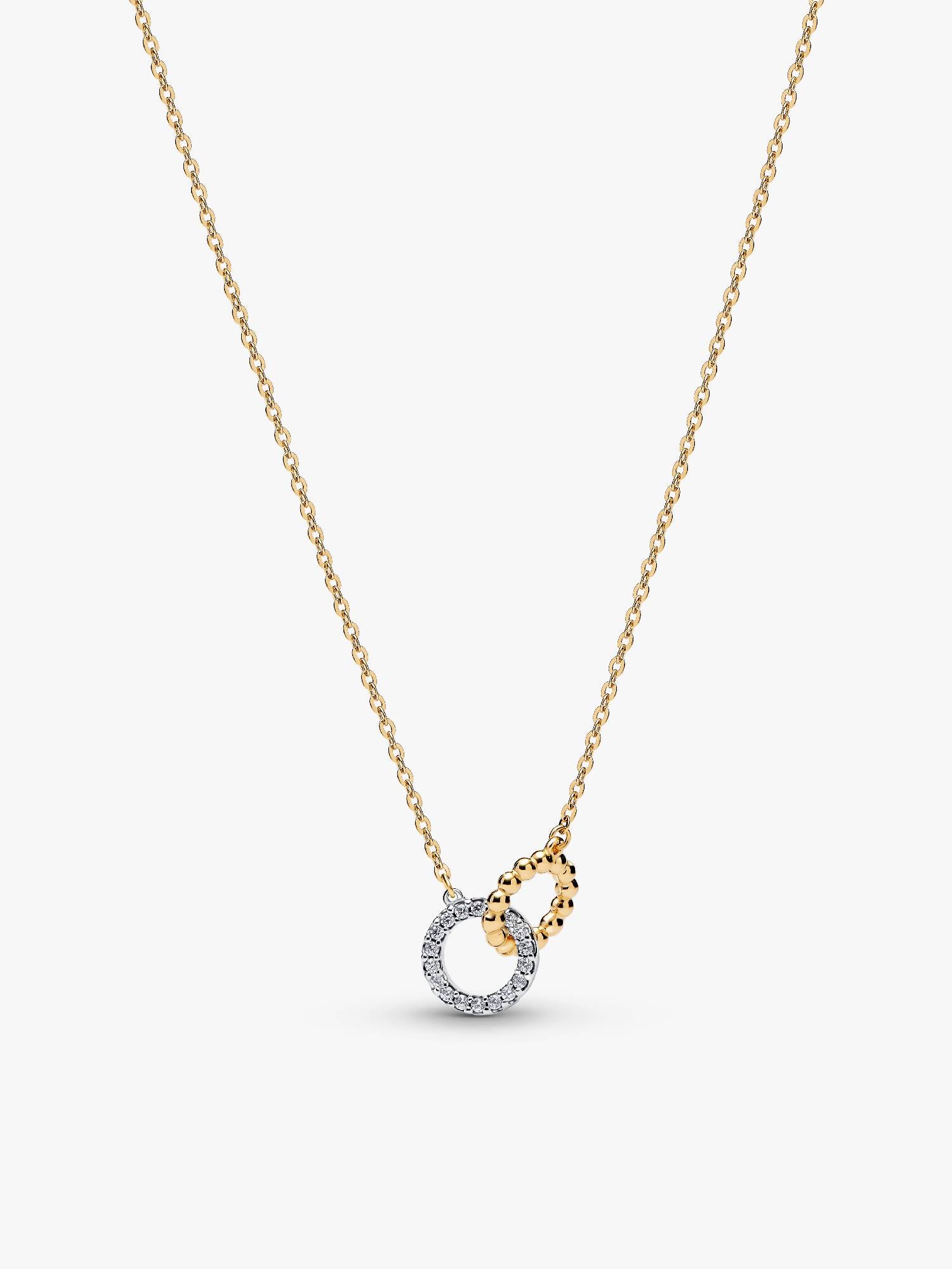 Verschlungene Kreise Halskette mit Kugeln und Pavé