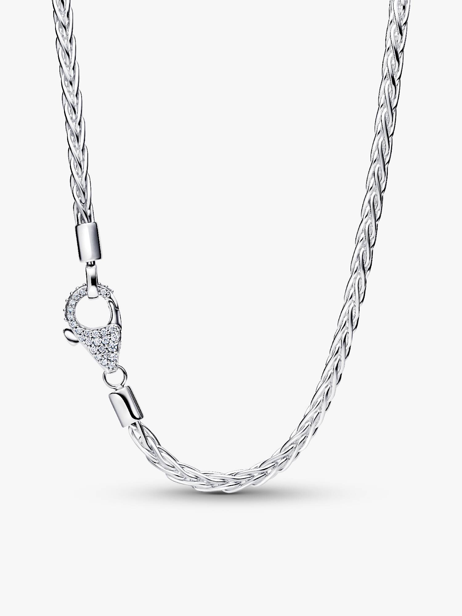 Fuchsschwanz-Charm-Halskette mit Pavé-Verschluss 