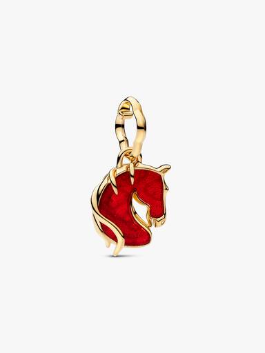 Rotes Feuerpferd Murano-Glas Charm-Anhänger
