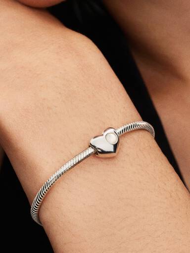 Gravierbares Weißer Stein Herz-Charm