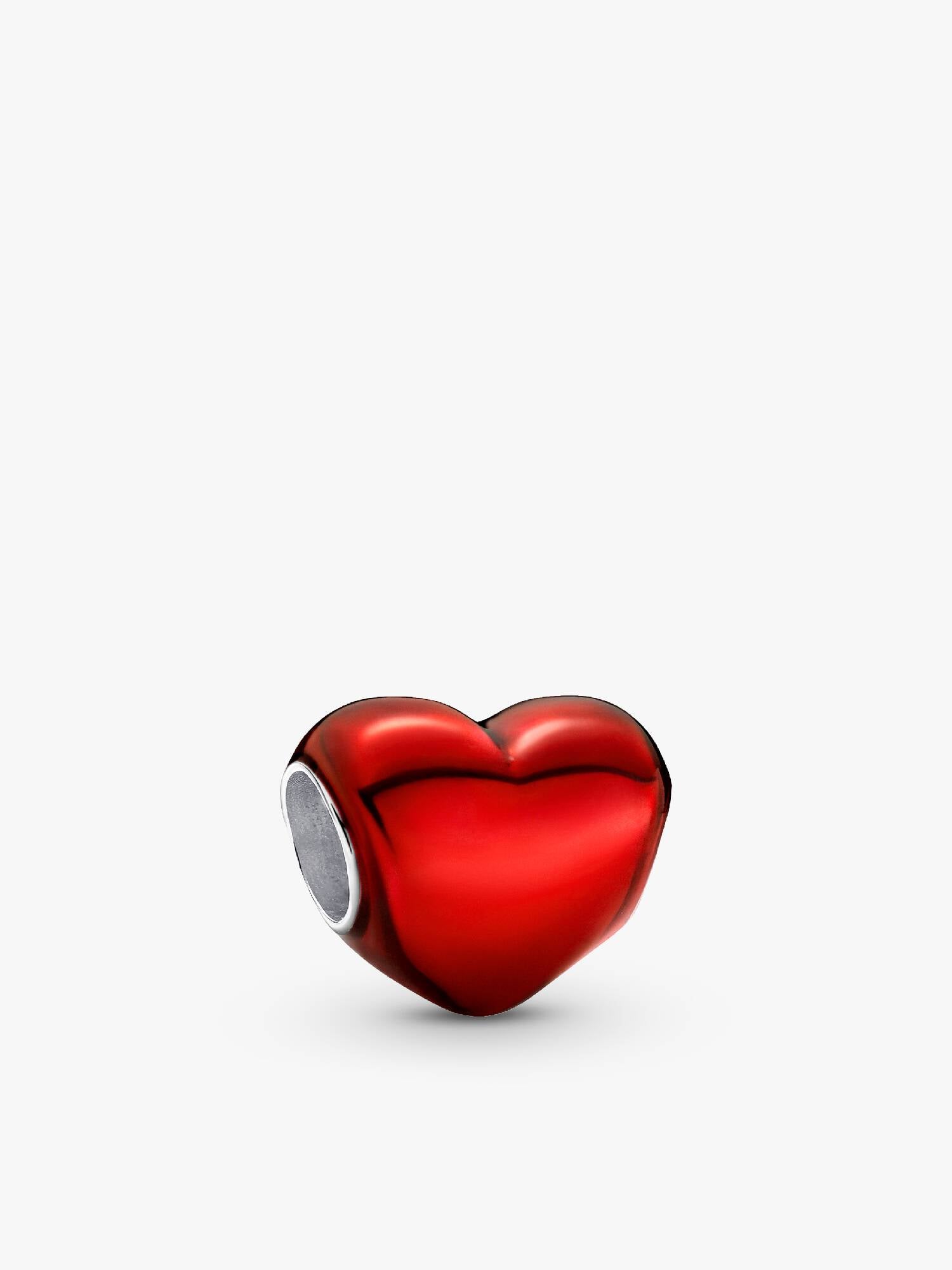 Rotes Metallic-Herz Charm