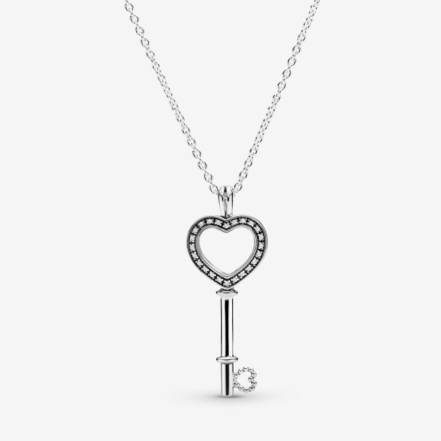 Pandora Herzschlüssel-Medaillon Halskette